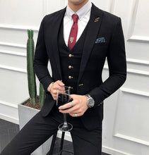 Load image into Gallery viewer, Orange 3PC Suit Men Brand New Slim Fit Business Formal Wear Tuxedo High Quality Wedding Dress Mens Suits Casual Costum Made