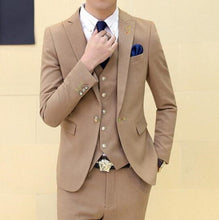 Load image into Gallery viewer, Orange 3PC Suit Men Brand New Slim Fit Business Formal Wear Tuxedo High Quality Wedding Dress Mens Suits Casual Costum Made