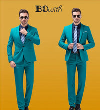Load image into Gallery viewer, Orange 3PC Suit Men Brand New Slim Fit Business Formal Wear Tuxedo High Quality Wedding Dress Mens Suits Casual Costum Made