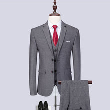 Load image into Gallery viewer, (Blazer+Pants+Vest) Classic Men Suits Slim Fit Gray Wedding Groom Men Suit Tuxedo Gentlemen Costume Mariage Homme M-6XL