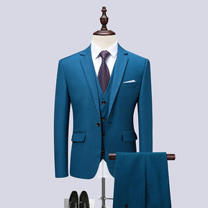 (Blazer+Pants+Vest) Classic Men Suits Slim Fit Gray Wedding Groom Men Suit Tuxedo Gentlemen Costume Mariage Homme M-6XL