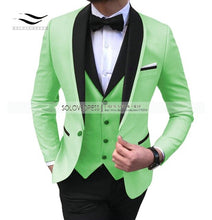 Load image into Gallery viewer, Men&#39;s Suits 3 piece Leisure Black Color Shawl Lapel Groom Tuxedo Men Suits for Wedding (Jacket+Vest+Pants)