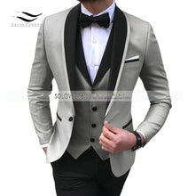 Load image into Gallery viewer, Men&#39;s Suits 3 piece Leisure Black Color Shawl Lapel Groom Tuxedo Men Suits for Wedding (Jacket+Vest+Pants)