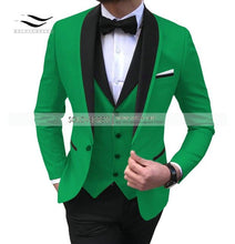 Load image into Gallery viewer, Men&#39;s Suits 3 piece Leisure Black Color Shawl Lapel Groom Tuxedo Men Suits for Wedding (Jacket+Vest+Pants)