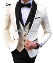 Load image into Gallery viewer, Men&#39;s Suits 3 piece Leisure Black Color Shawl Lapel Groom Tuxedo Men Suits for Wedding (Jacket+Vest+Pants)
