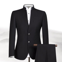 Load image into Gallery viewer, PYJTRL New S-4XL Men Chinese Tunic Collar Bridegroom Suit Formal Wear Dress Slim Fit Mens Suits Groom Wedding Blazer Pants Homme