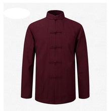 Load image into Gallery viewer, New Male Cotton Shirt Traditional Chinese Men Coat Clothing Kung Fu Tai Chi Uniform Autumn Spring Long Sleeve Jacket for Man