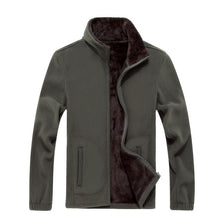 Load image into Gallery viewer, Mens Softshell Fleece Casual Jackets Men Warm Thermal Coats Solid Thickened Brand Clothing Winter fashion plus velvet jacket