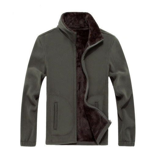 Mens Softshell Fleece Casual Jackets Men Warm Thermal Coats Solid Thickened Brand Clothing Winter fashion plus velvet jacket