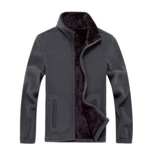 Load image into Gallery viewer, Mens Softshell Fleece Casual Jackets Men Warm Thermal Coats Solid Thickened Brand Clothing Winter fashion plus velvet jacket