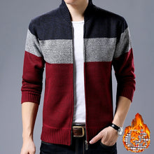 Load image into Gallery viewer, HCXY new men&#39;s autumn and winter plus velvet thick sweater coat stand collar cardigan men knit jackets male warm jacket coats