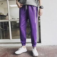 Load image into Gallery viewer, Loldeal Men Casual Pants Colored Spliced Side Stripe  Printing Stretchy Trousers Sweatpants Harem Casual Pants Loose Fit Unisex