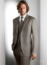Load image into Gallery viewer, Houndstooth Custom Made Mens Checkered Suit Dresses Tailored black Weave Hounds Tooth Check wedding men suits jacket+pants+vest