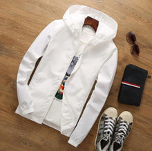 Load image into Gallery viewer, JOOBOX 2018 Spring Autumn New Slim Fit Young Men Hooded Jacket Thin Jackets Brand Casual Windbreaker Top Quality black s-7xl