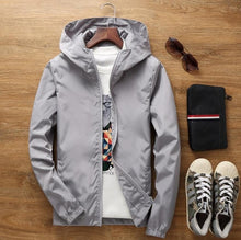 Load image into Gallery viewer, JOOBOX 2018 Spring Autumn New Slim Fit Young Men Hooded Jacket Thin Jackets Brand Casual Windbreaker Top Quality black s-7xl