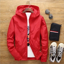 Load image into Gallery viewer, JOOBOX 2018 Spring Autumn New Slim Fit Young Men Hooded Jacket Thin Jackets Brand Casual Windbreaker Top Quality black s-7xl