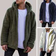 Load image into Gallery viewer, Hirigin Mens Coat Autumn Winter Casual Loose Double-Sided Plush Hoodie Fluffy Fleece Fur Jacket Hoodies Coat Outerwear Dropship
