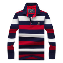 Load image into Gallery viewer, Original Brand Tace &amp; Shark Polo Shirt Men Long Sleeve Embroidery Cotton Striped Polo Homme Smart Breathable Casual Men&#39;s Polo