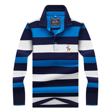 Load image into Gallery viewer, Original Brand Tace &amp; Shark Polo Shirt Men Long Sleeve Embroidery Cotton Striped Polo Homme Smart Breathable Casual Men&#39;s Polo