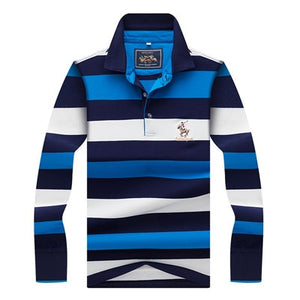 Original Brand Tace & Shark Polo Shirt Men Long Sleeve Embroidery Cotton Striped Polo Homme Smart Breathable Casual Men's Polo