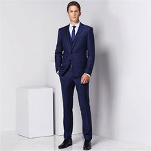 Load image into Gallery viewer, Men&#39;s fashion solid color suit three-piece suit (jacket + pants + vest) wedding groom groomsmen dress men&#39;s business dress