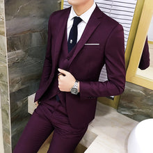 Load image into Gallery viewer, Mens Suits Formal Men Suit Set men wedding suits groom tuxedos ( jacket+pants+vest ) blazers coat trousers waistcoat 3 pieces