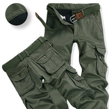 Load image into Gallery viewer, Mens Winter Pants Thick Warm Cargo Pants Casual Fleece Pockets Fur Trouser Plus Size 38 40 Fashion Loose Baggy Joger Worker Male