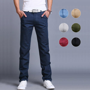 Fashion Men Business Casual Pants Cotton Slim Straight Trousers Spring Summer Long Pants dropshipping