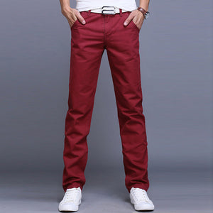 Fashion Men Business Casual Pants Cotton Slim Straight Trousers Spring Summer Long Pants dropshipping