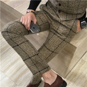 mens three-piece set ( men Blazer jacket + Vest + pant ) Plaid stripes mens suits 2019  Asia size S-5XL High quality  men suits