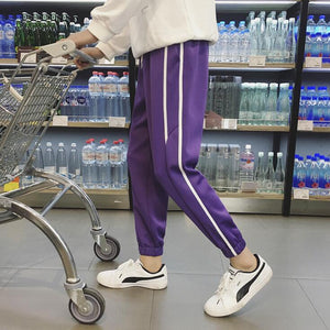 Streetwear Harem Pants Men Side Striped Zipper Pockets Track Pants Trousers 2019 Autumn Fashion Elastic Waist Joggers Sweatpants