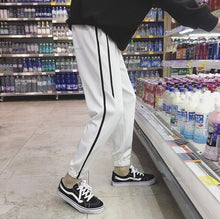 Load image into Gallery viewer, Streetwear Harem Pants Men Side Striped Zipper Pockets Track Pants Trousers 2019 Autumn Fashion Elastic Waist Joggers Sweatpants
