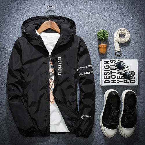 Spring Autumn New Fashion Slim Fit Young Men Hooded Jacket Thin Jackets Brand Casual Windbreaker Top Quality 4 Colors S-4XL