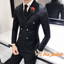 Load image into Gallery viewer, Luxury Royal Men&#39;s Suit 3 sets Fashion Boutique Double-breasted Solid Color Wedding Dress New Slim Business Banquet Formal Dress