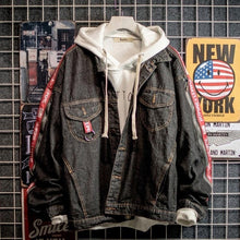 Load image into Gallery viewer, Men\&#39;s Fashion Denim Jacket Men\&#39;s Casual Bomber Jacket Men\&#39;s Hip Hop Men\&#39;s Retro Denim Jacket Jacket Streetwear 2019