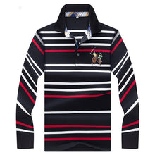 Load image into Gallery viewer, 2019 New Arrival brand polo shirt men 3D Embroidery striped long sleeve men polo shirt high quality cotton camisas polo shirt