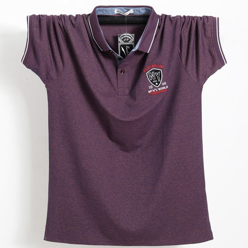 Purple Men Polo Shirt Top Business Men Camisa Masculina Cotton Badge Work Polo Shirt Plus Size 5XL 2019 Summer Casual Tee Shirt