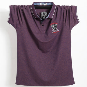 Purple Men Polo Shirt Top Business Men Camisa Masculina Cotton Badge Work Polo Shirt Plus Size 5XL 2019 Summer Casual Tee Shirt