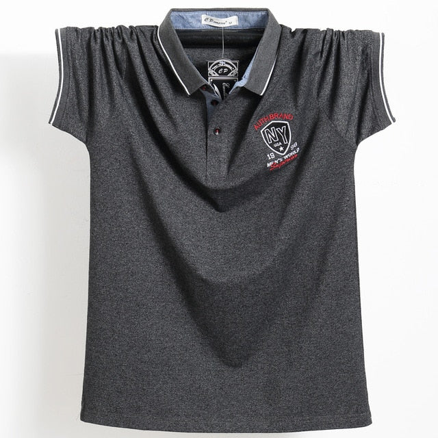 Purple Men Polo Shirt Top Business Men Camisa Masculina Cotton Badge Work Polo Shirt Plus Size 5XL 2019 Summer Casual Tee Shirt