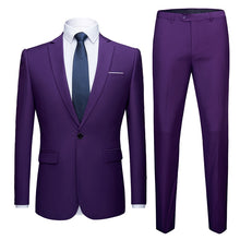 Load image into Gallery viewer, Men Purple Suit 2019 Fashion Wedding Suits for Men 2 Pieces Slim Fit Single Button Suit Mens Party Prom Tuxedo Suit Male Costume