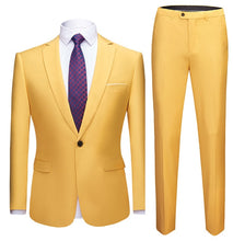 Load image into Gallery viewer, Men Purple Suit 2019 Fashion Wedding Suits for Men 2 Pieces Slim Fit Single Button Suit Mens Party Prom Tuxedo Suit Male Costume