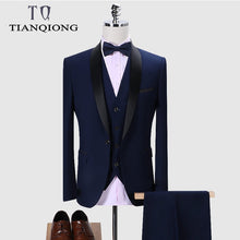 Load image into Gallery viewer, Brand Men Suit 2019 Wedding Suits for Men Shawl Collar 3 Pieces Slim Fit Burgundy Suit Mens Royal Blue Tuxedo Jacket QT977
