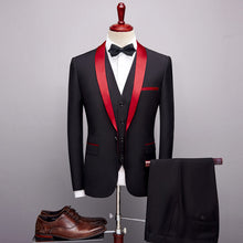 Load image into Gallery viewer, Brand Men Suit 2019 Wedding Suits for Men Shawl Collar 3 Pieces Slim Fit Burgundy Suit Mens Royal Blue Tuxedo Jacket QT977