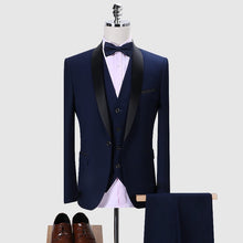Load image into Gallery viewer, Brand Men Suit 2019 Wedding Suits for Men Shawl Collar 3 Pieces Slim Fit Burgundy Suit Mens Royal Blue Tuxedo Jacket QT977
