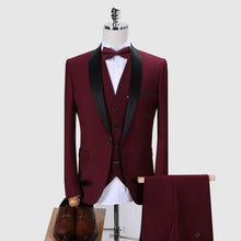 Load image into Gallery viewer, Brand Men Suit 2019 Wedding Suits for Men Shawl Collar 3 Pieces Slim Fit Burgundy Suit Mens Royal Blue Tuxedo Jacket QT977