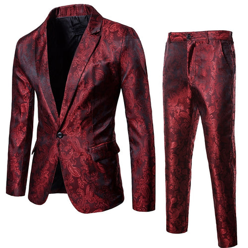 Men casual style Suit And Pants Two Pieces Sets Slim Suits Wedding Party Blazers Jacket Men's Business Groomsman suit pants Sets
