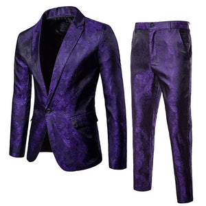 Men casual style Suit And Pants Two Pieces Sets Slim Suits Wedding Party Blazers Jacket Men's Business Groomsman suit pants Sets