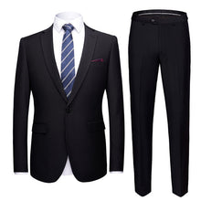 Load image into Gallery viewer, 2019 Asian Size Mens Suits Set Grey Formal Blazer pants Marriage Tuxedo male 2 Piece suit set Terno wedding mens suit slim fit