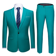 Load image into Gallery viewer, 2019 Asian Size Mens Suits Set Grey Formal Blazer pants Marriage Tuxedo male 2 Piece suit set Terno wedding mens suit slim fit