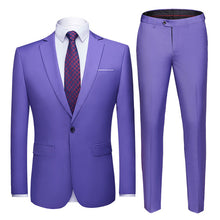 Load image into Gallery viewer, 2019 Asian Size Mens Suits Set Grey Formal Blazer pants Marriage Tuxedo male 2 Piece suit set Terno wedding mens suit slim fit